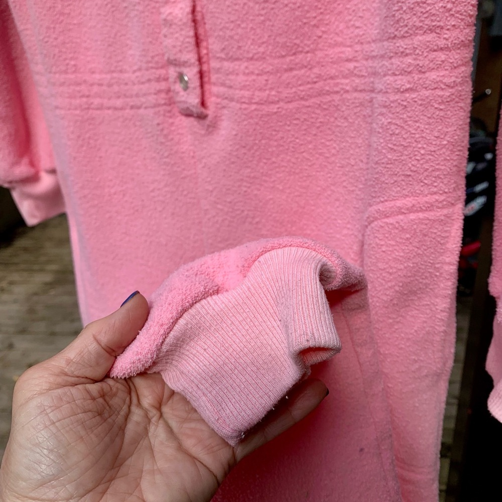 Vintage Cuddler Pink Lounge Onesie Jumpsuit / Combo Cuddler Rose Pyjama S/M - Picture 8 of 11